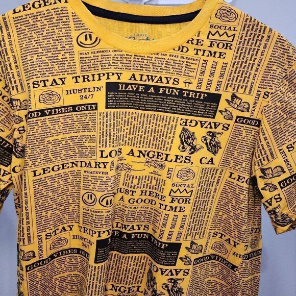 Eighty Eight women's yellow with black writing shirt size Large - Picture 2 of 11